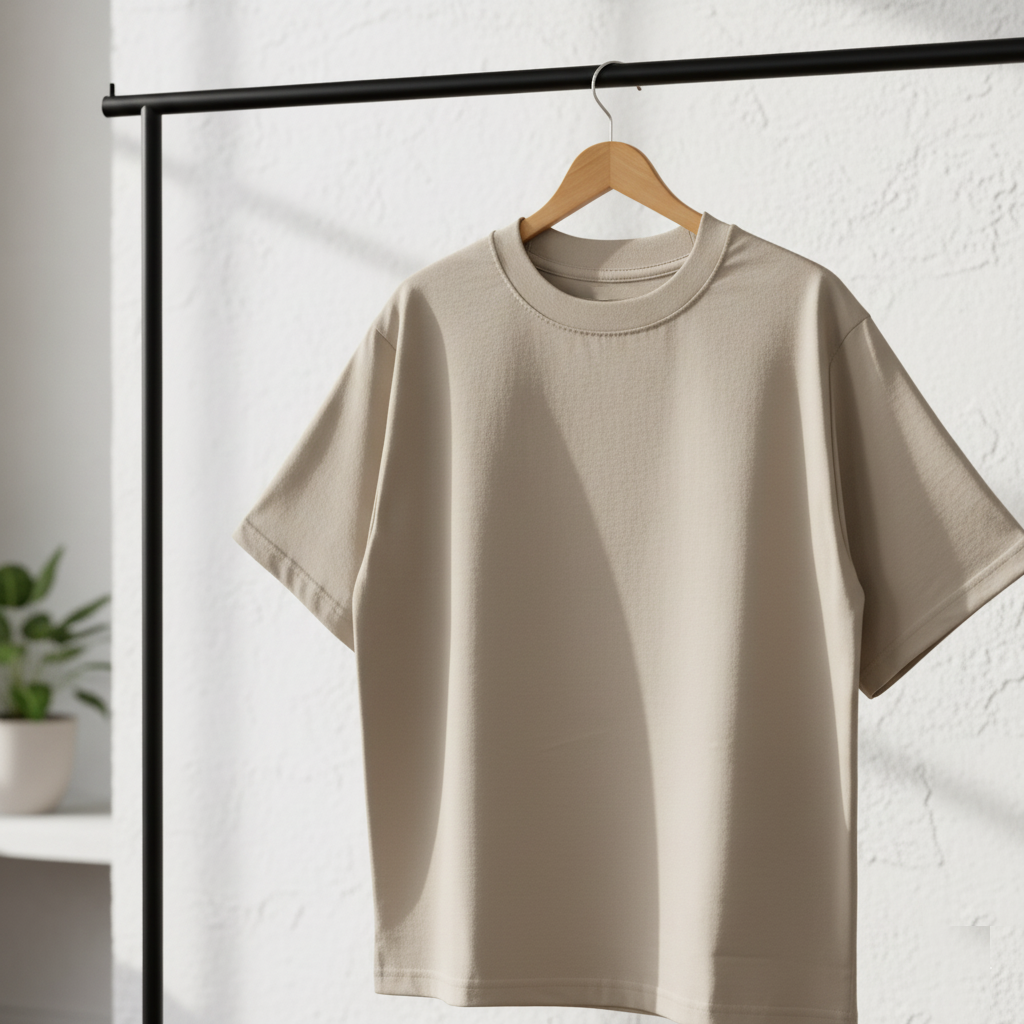 Unisex Heavyweight Oversized Tee - Beige