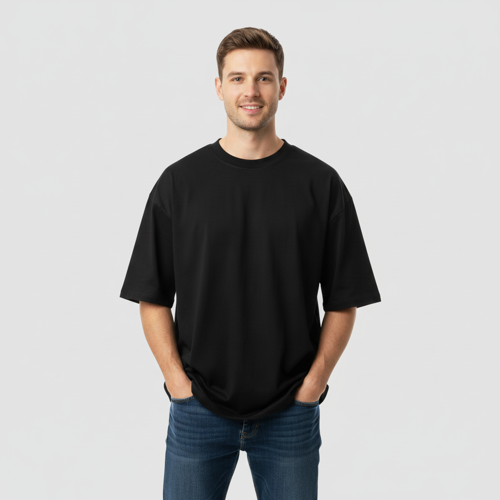Unisex Heavyweight Oversized Tee - Black