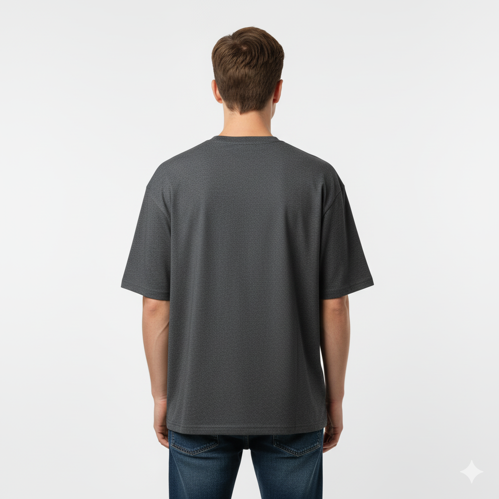 Unisex Heavyweight Oversized Tee - Melange Charcoal